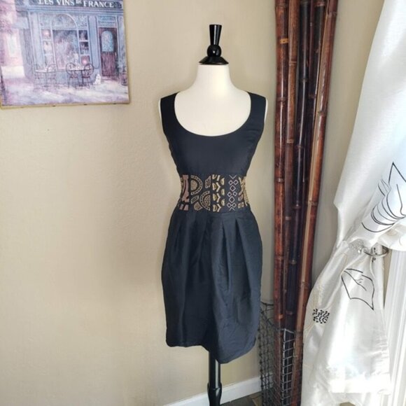 Nicole Miller - Beaded Bubbled Silk Dress - Sz 4 - Picture 1 of 4